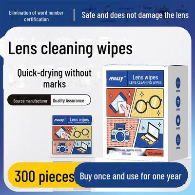 Mai Li Lens & Screen Cleaning Wipes - Disposable, Quick Drying, Anti-Fog, and Disinfecting 