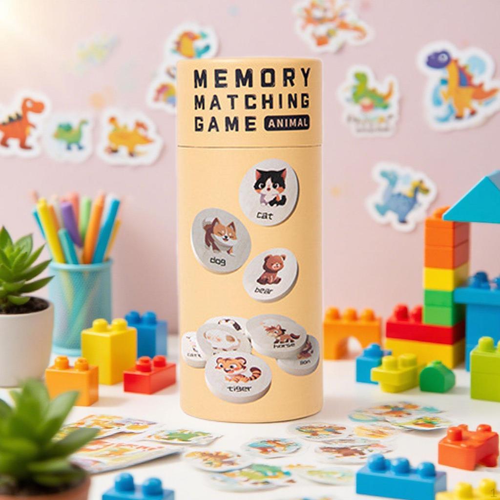 Kids Memory Game Educational Toys Cognitive Skill Development Funny with Wood Cards Matching