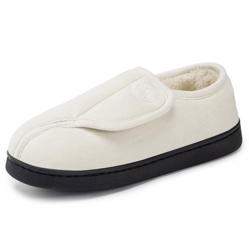 Winter cotton shoes home indoor warm plush thickened fluffy slippers Velcro casual cotton boots