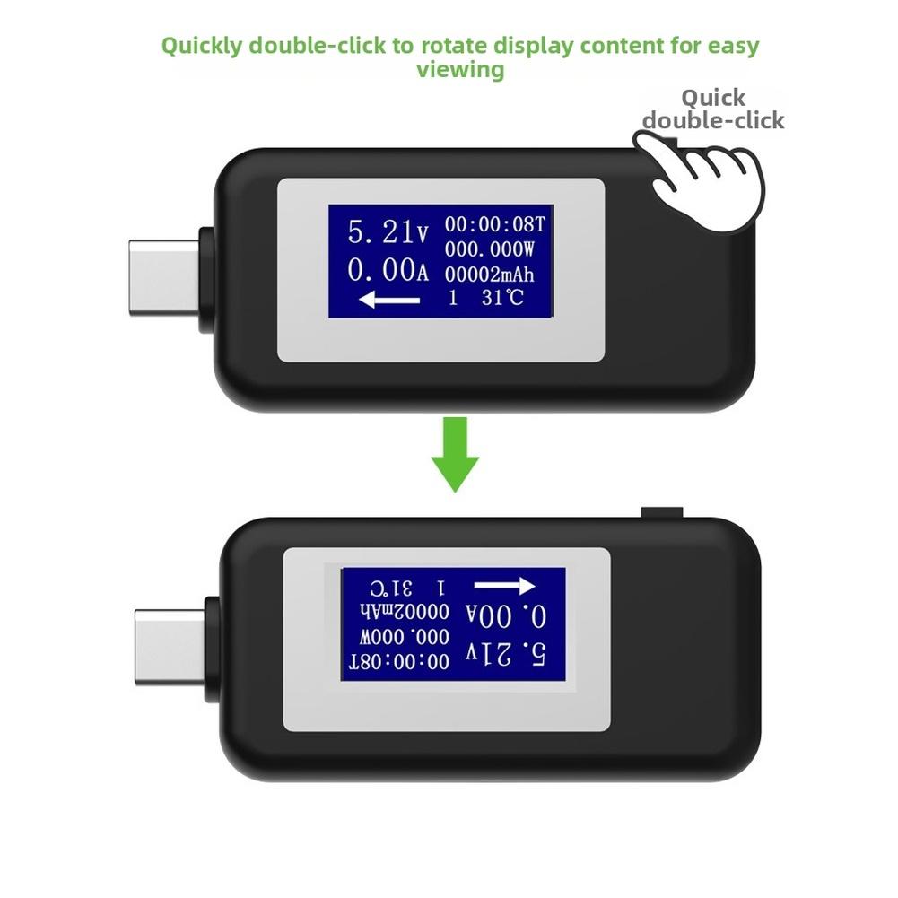 Real Time USB C Digital Tester with Voltage Current Meter for Power and Capacity Monitoring Safety Timer to Avoid Overcharging