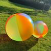 60cm Rainbow Inflatable Beach Ball - Extra Large Colorful Toy for Kids, Pool, Lawn, and Outdoor Games