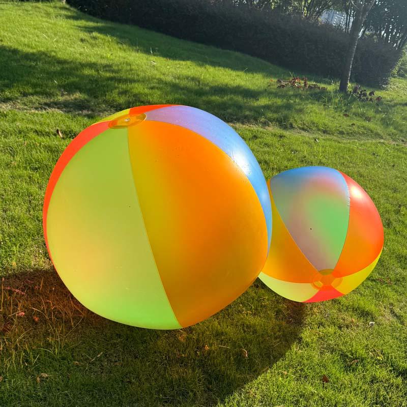 60cm Rainbow Inflatable Beach Ball - Extra Large Colorful Toy for Kids, Pool, Lawn, and Outdoor Games