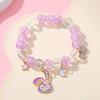 Sanrio Cinnamoroll Crystal Beaded Bracelet - Handmade Cartoon Gift for Female Students, Friends, and Couples.