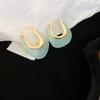 Solid Resin U-shaped Irregular Hoop Earrings Women New Vintage Versatile Earbuckles Delicate Fashion Jewelry K-