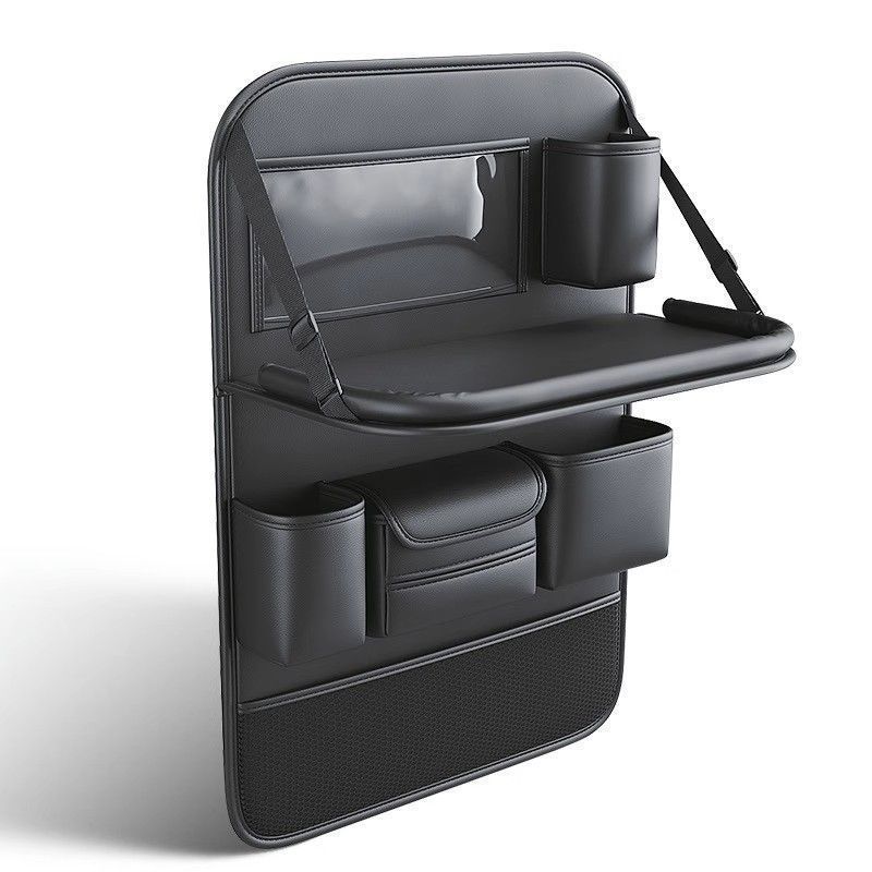 

Multi-Pocket Rear Seat Organizer Premium Waterproof PU Leather Car Seat Back Pocket with Stain Proof Tablet Storage for Kids Tra