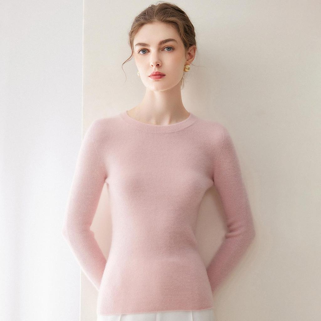 2026 Le Ka Sha Women's 100% Pure Cashmere Round Neck Base Layer Top - Slim Fit Autumn/Winter Sweater