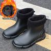 Spring and summer wading short boots khaki white men's rain shoes non-slip lightweight waterproof black classic rubber shoes waterproof boots men