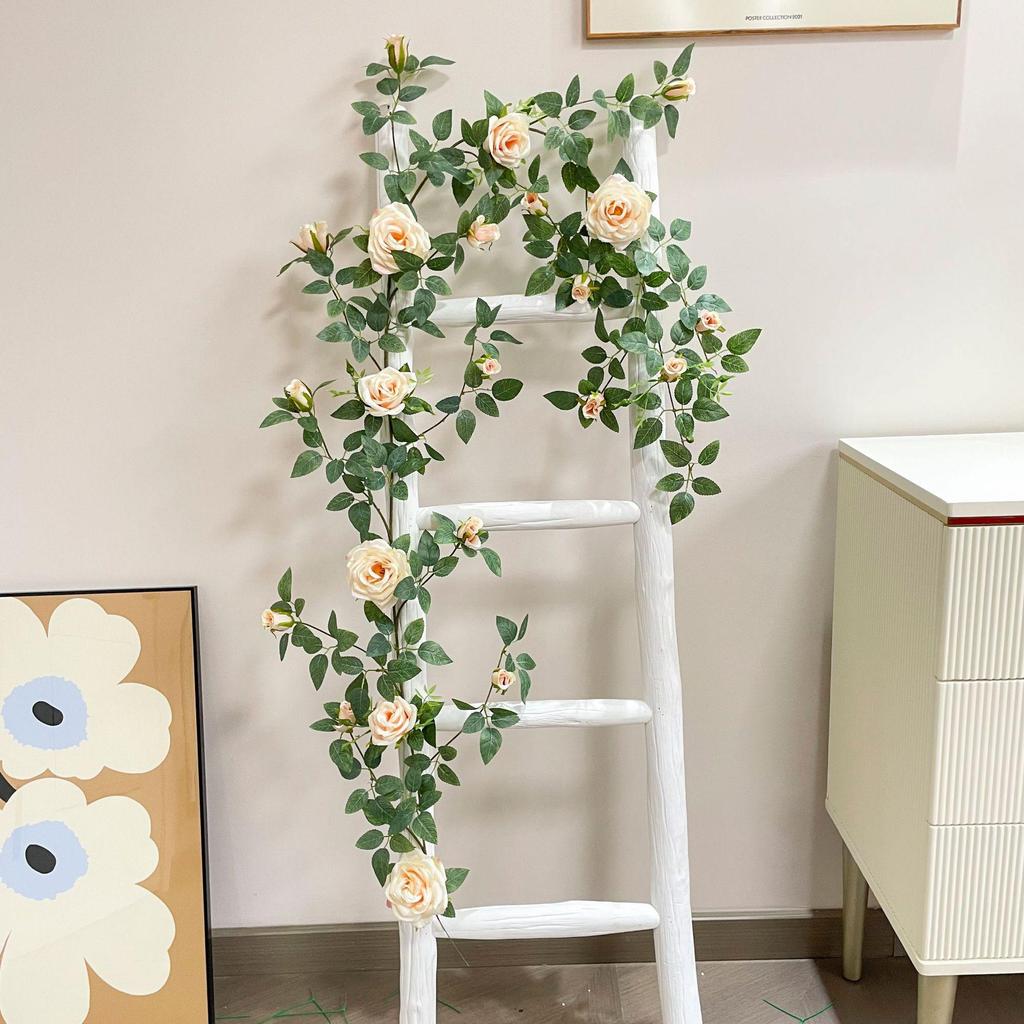 Artificial Rose Vine Wall Decor for Air Conditioner Pipes