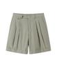 Soru Baumwoll-Shorts mit Doppelfalte_Olivgrün