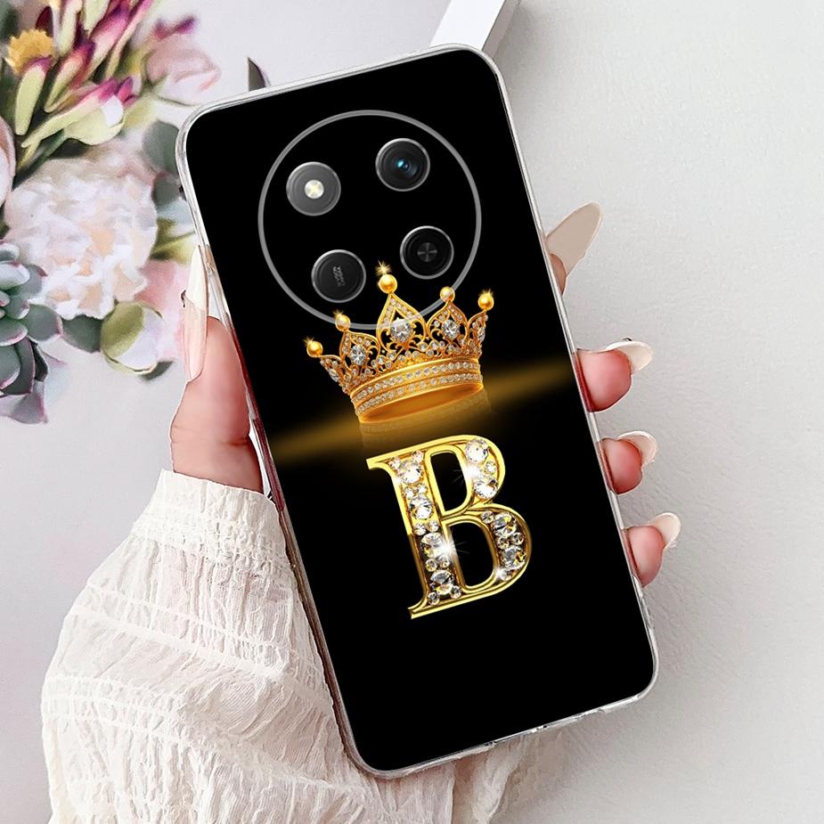 Für Honor Magic7 Lite Hülle BRP-NX1 Stilvolle Krone Buchstaben Abdeckung Weiches Silikon Schlanke Handyhülle Für Honor Magic 7 Lite Fundas Coque