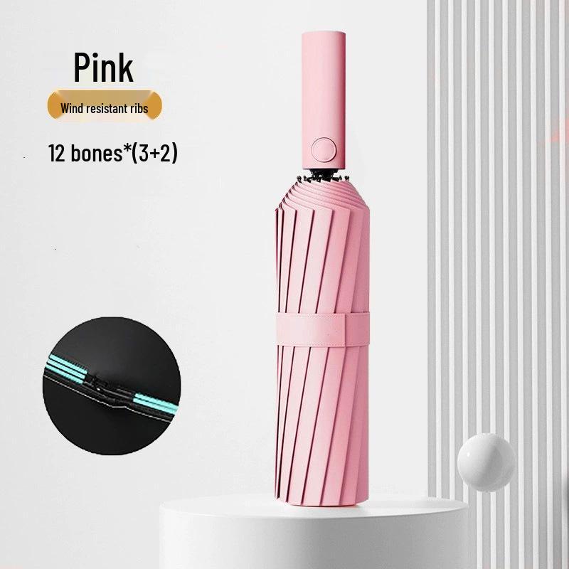 Premium Automatic Anti-UV Folding Umbrella with Dual-Use Sun and Rain Protection and Customizable Logo.