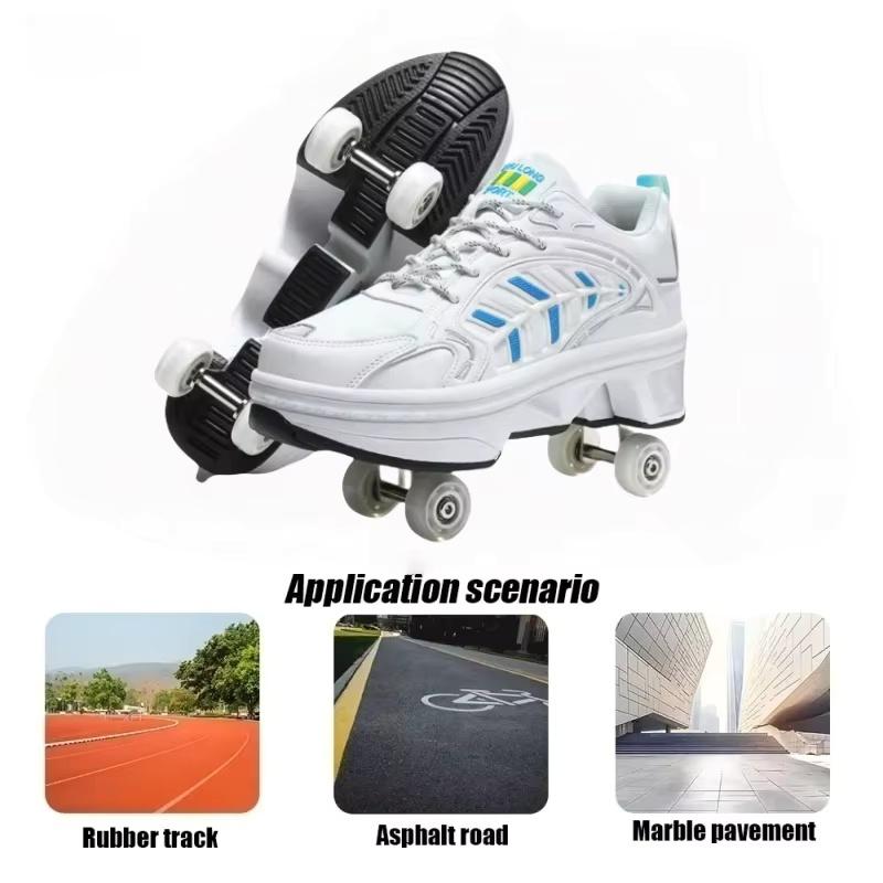 Casual Roller Skates 4-wheel Parkour Shoes Roller Skating Shoes Urban Street Sports Shoes Quad Deformation Skates