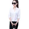 Summer Women Chiffon Blouse Shirts Ladies White Elegant Sexy V-neck Blouse Long Sleeve Shirt Female Office Shirt
