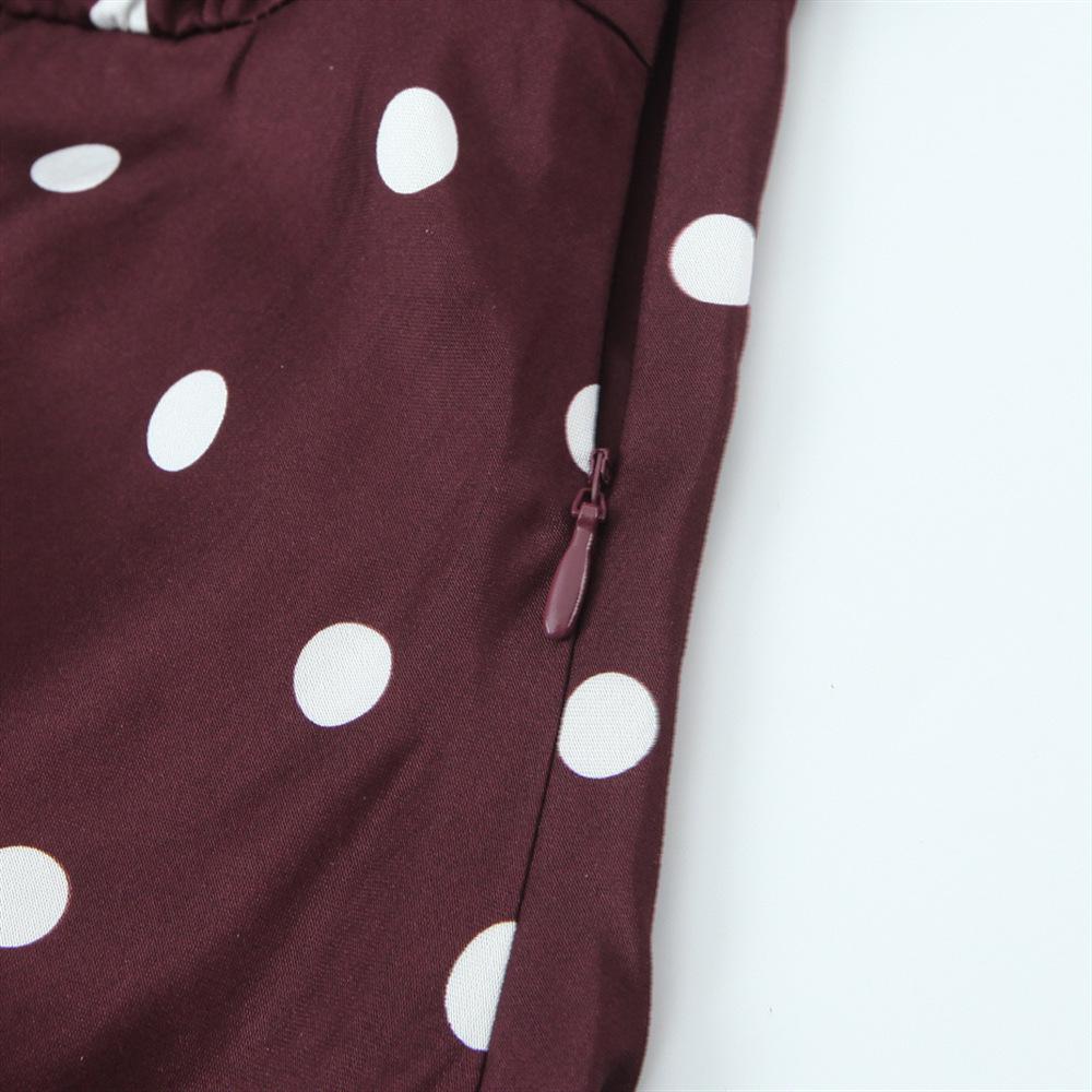Spring 2026 Women's Retro Polka Dot Tie-Up Dress