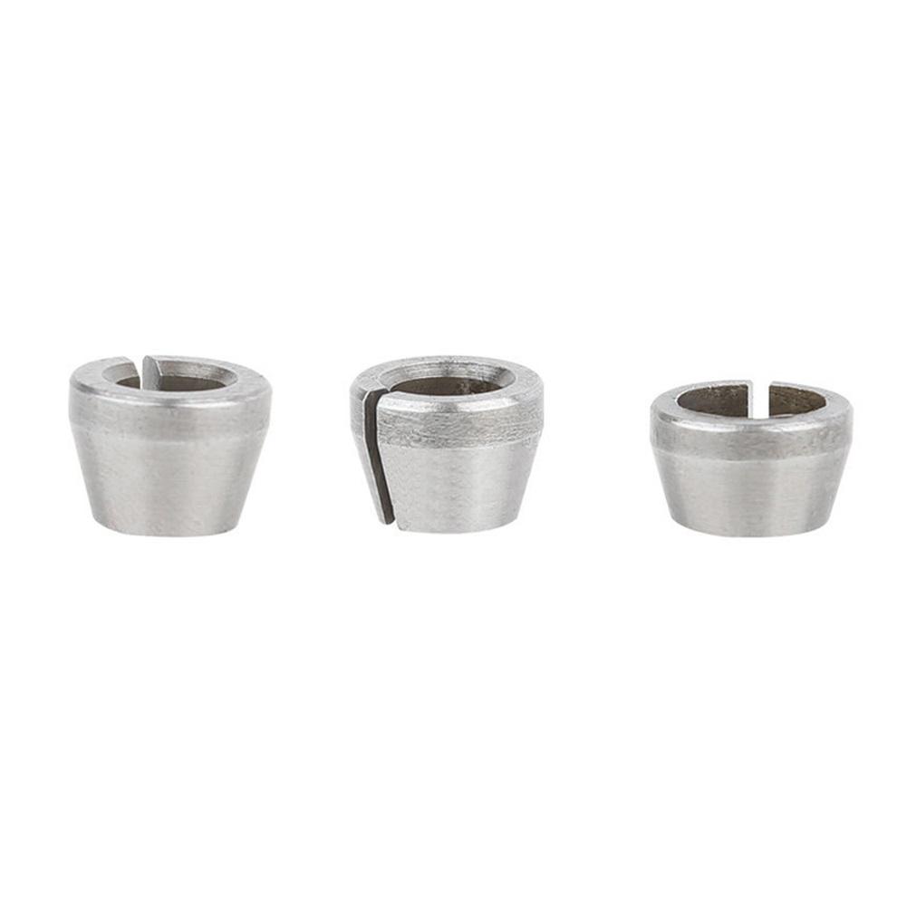 3pcs Collet Chuck 6mm 6 35mm 8mm for Trimming Machine and Electric Router Chuck Conversion Carbon Steel Material