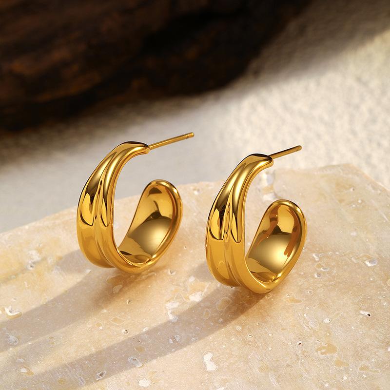 Europe United States Hot New Luxury High-End Stainless Steel Geometric Shape Earrings Multi-Style Fashion Hoop Earings