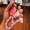 Handmade Leather French Bulldog Keychain - Cute Puppy Pendant, Couple Gift, Luxury Bag Accessory