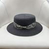 Export quality extra fine hand-woven raffia flat top hat women's summer sun protection straw hat silk hemp top hat