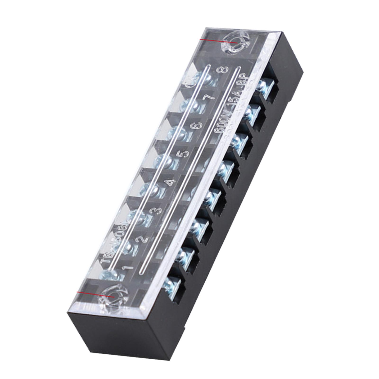 

3/4/5/6/8 Position Fixed Wiring Board Dual Row Strip Screw Terminal Block Connector Cable Barrier Block Terminal Strip 8