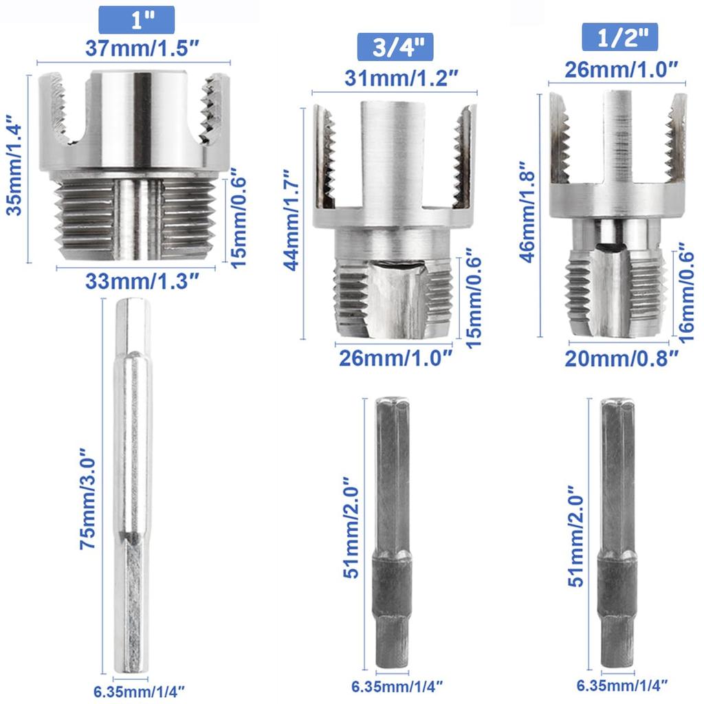 PPR-Rohrgewindeschneider Innen- und Außengewindebohrer 1/2 3/4 1 Zoll Wasserrohr-Schneideisen