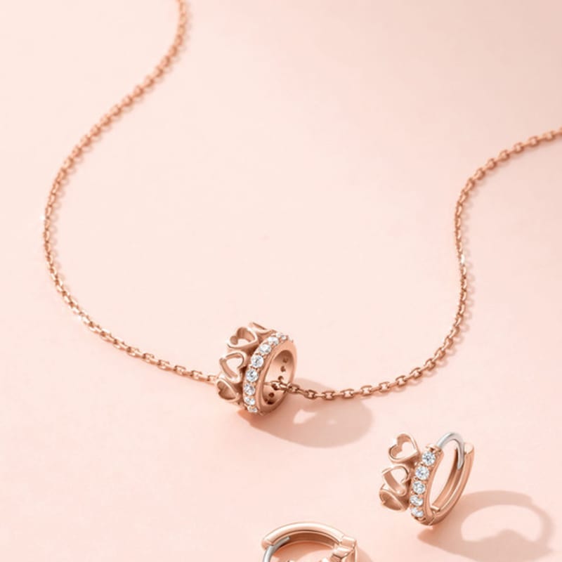 

J.ESTINA LALA J HEART Necklace + Earrings Set (SET-J0-0207) single type