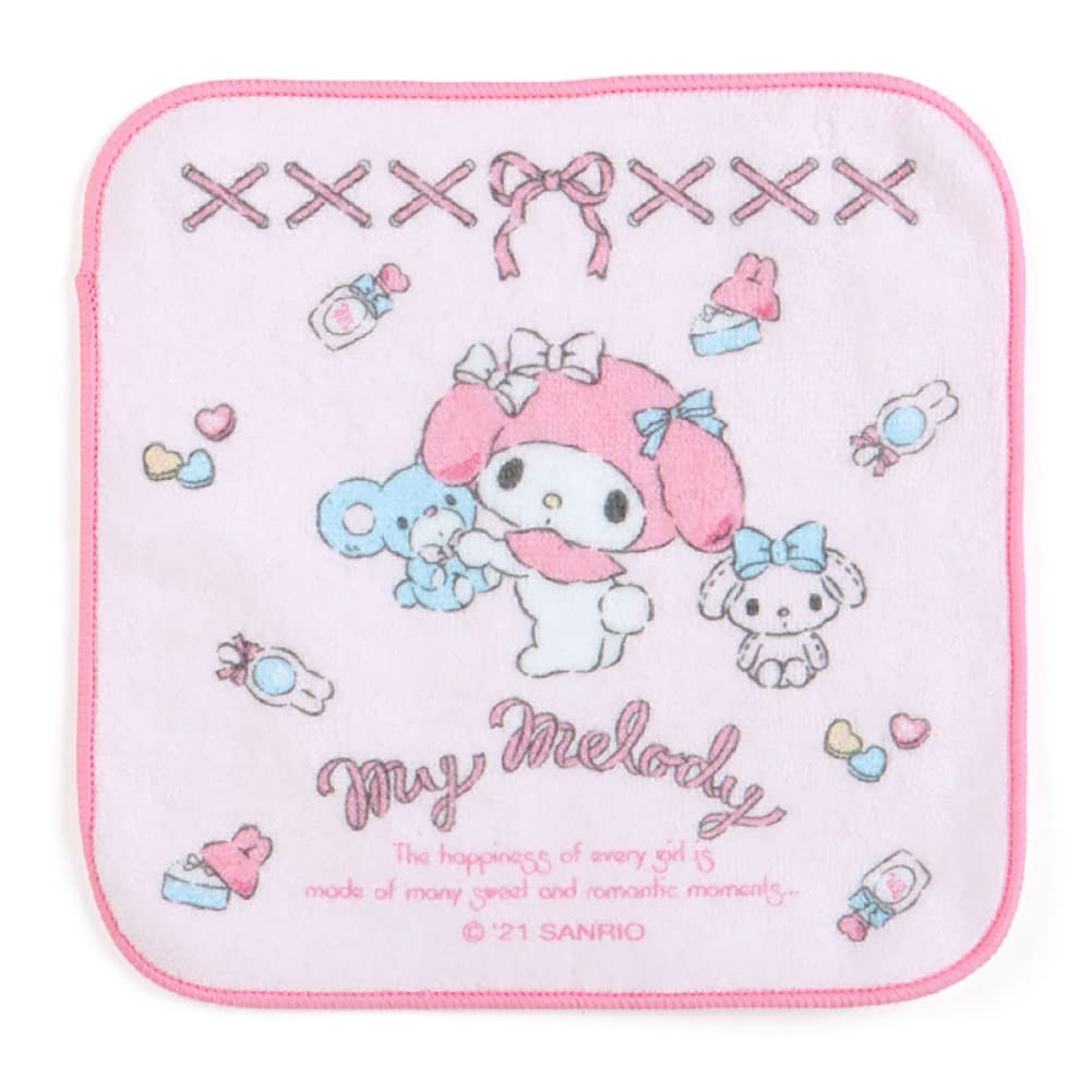 Sanrio Petit Towels 16 x 16 cm Light Blue Yellow Light Blue Cotton My Melody My Melody Set of 4 with Name Space Character 044598 SANRIO Approx. 100%