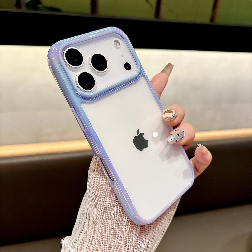 Luxury Laser Gradient Clear Case for IPhone 14 13 12 15 16 17 Pro Max 16 Plus Air Transparent Shockproof Bumper Protective Cover