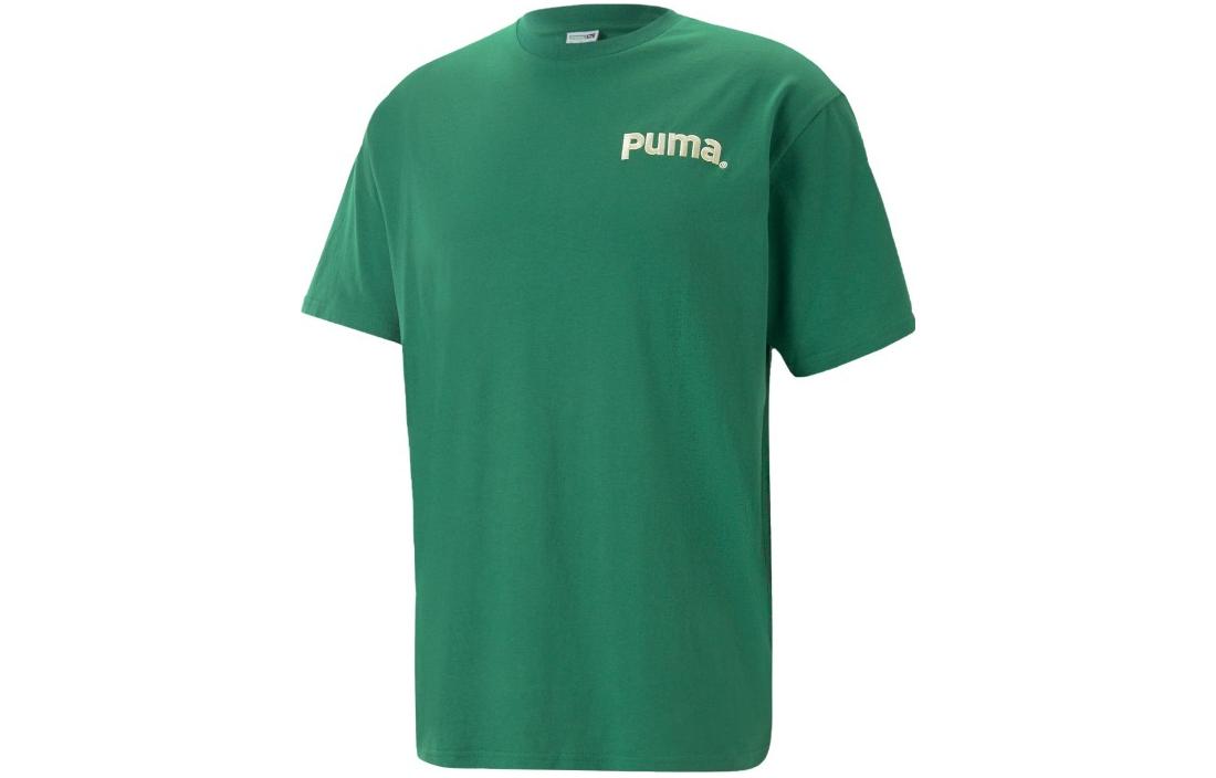 PUMA T Shirts Men s Dark Green Crew Neck Moderate Straight Fit 622536-37 S