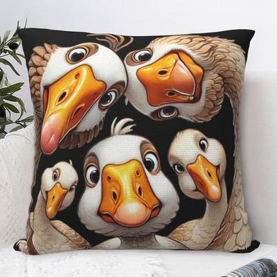 Funda de Almohada Divertida de Ganso Selfi Funda de Almohada Retro de Moda Para Sofá Dormitorio Decoración del Hogar Funda de Cojín Fundas de Almohada Gráficas Suaves Regalo
