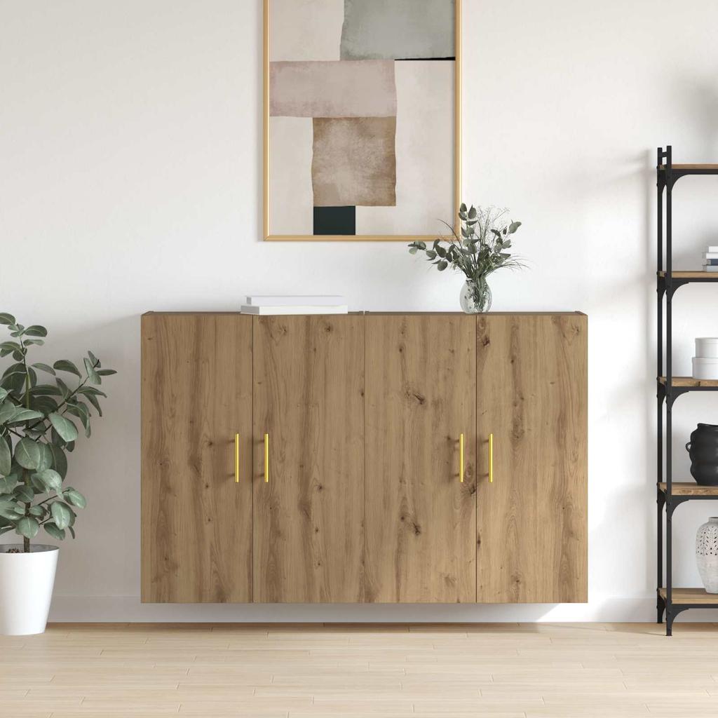 Wall Cabinet 2 pcs Artisan Oak 69.5 x 34 x 90 cm Particleboard