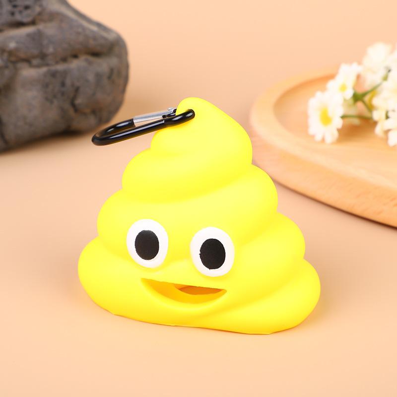 Poop Shaped Pet Waste Bag Dispenser with Clip Portable Dog Bag Holder for Outdoor Walking Travel Hiking and Daily Pet Care