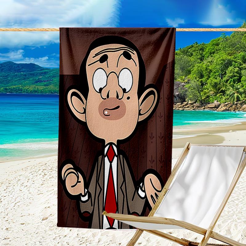Beweis Strandtuch mit einem Mr. Bean2 Muster - weich, saugfähig, schnell trocknend, maschinenwaschbar - perfekt zum Schwimmen, Camping, Baden