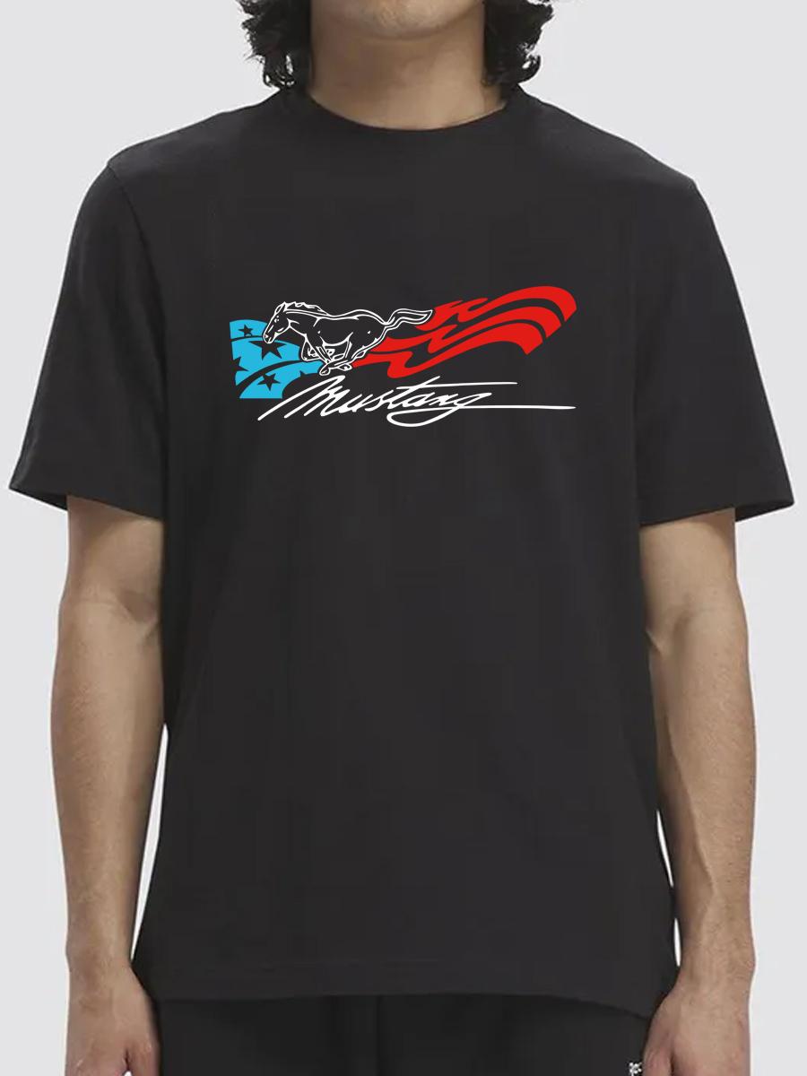 Solid color printed cotton T-shirt S