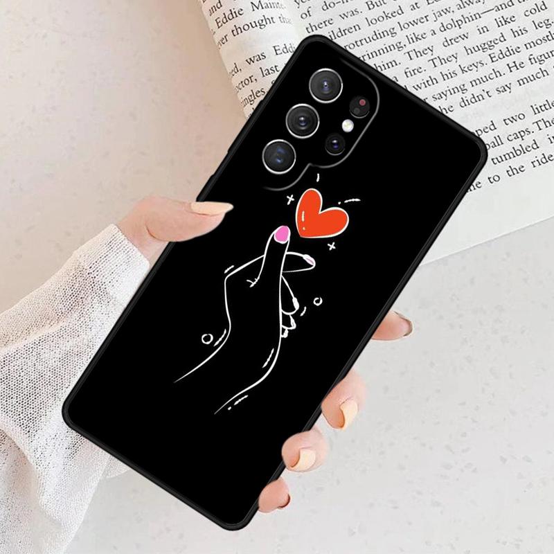 Korean Font Saranghae I Love You Phone Case For Samsung Galaxy S25 S23 S30 S8 S21 S20 FE S24 S22 Note 10 20 Plus Lite Ultra
