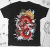 Dragon Shirt Japanese Art Shirt Vintage Japan Guy Cool Flowers Unisex Tee