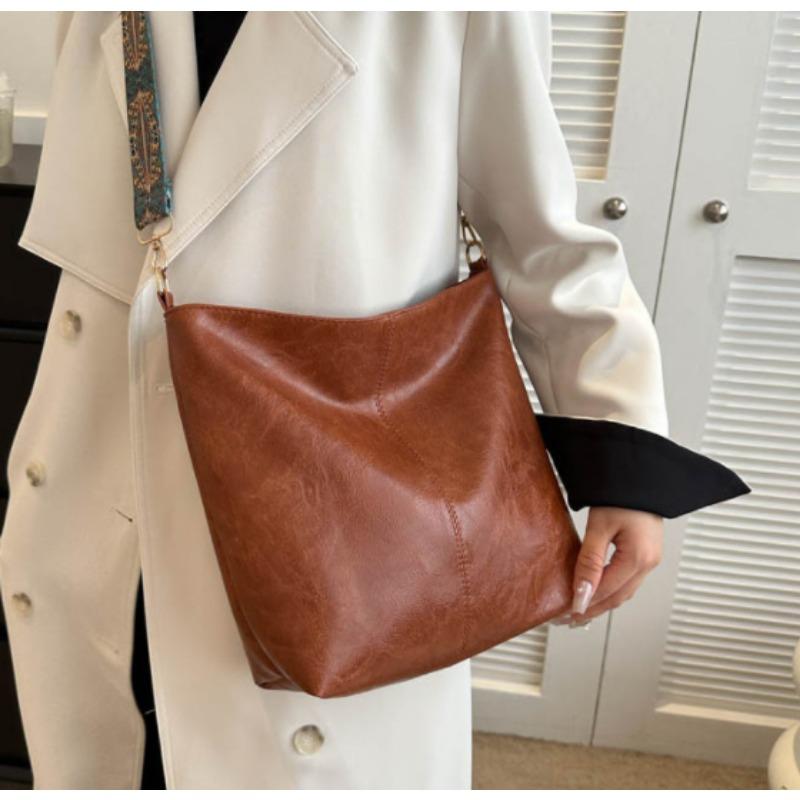 Borsa a tracolla vintage per donna Borsa a secchiello in pelle PU Borsa a tracolla stile lusso Borsa a tracolla da donna Borsa shopping