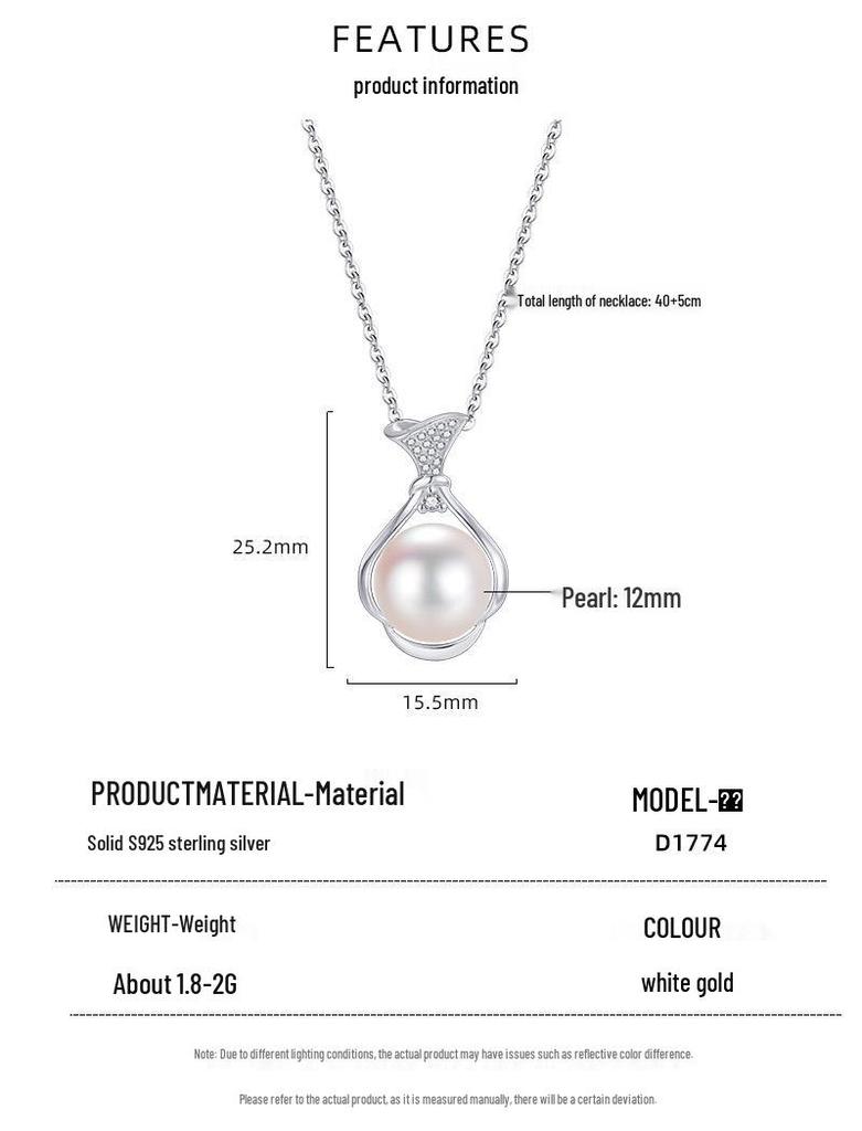 S925 Silver Australian White Shell Pearl Pendant with High Luster – Women's Niche Design, High-End DIY Accessory