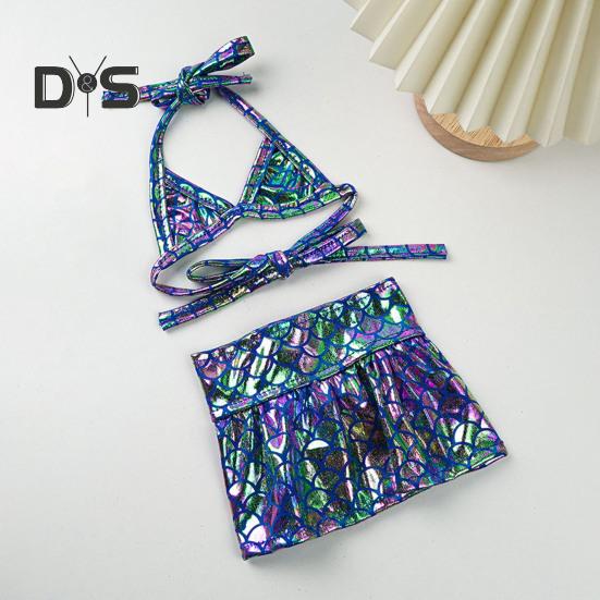 Dog Bikini Dress Sparkling Dog Swimsuit Mermaid Bathing Suit with Shiny Scale Summer Seaside Beach Outfit for Small Medium Cats Dogs