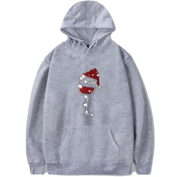 Anime-Inspired Christmas Wine Glass Hoodie Sweatshirt