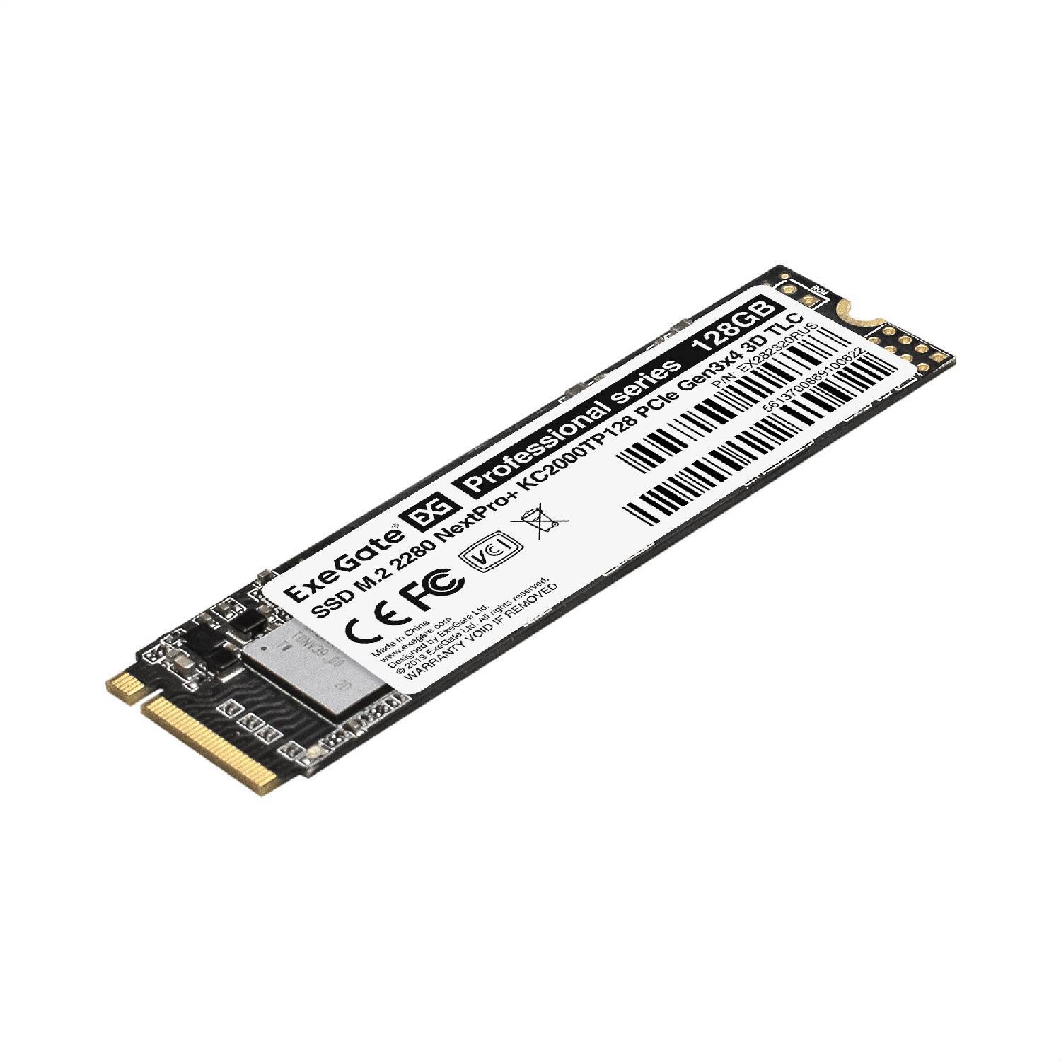 

Твердотельный накопитель Exegate Nextpro Kc2000tp128 pcie Gen3x4 Nvme 22x80 мм 3D TLC