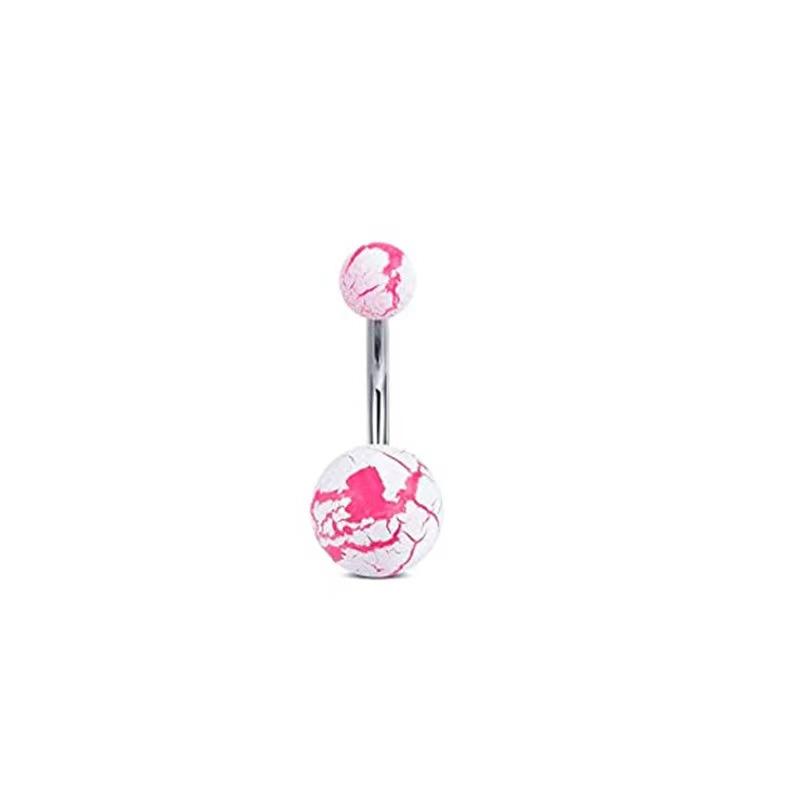1PC Pink Color Series Crystal Belly Button Rings Snake Flower Heart Belly Ring for Women Stainless Steel Dangled Navel Piercing