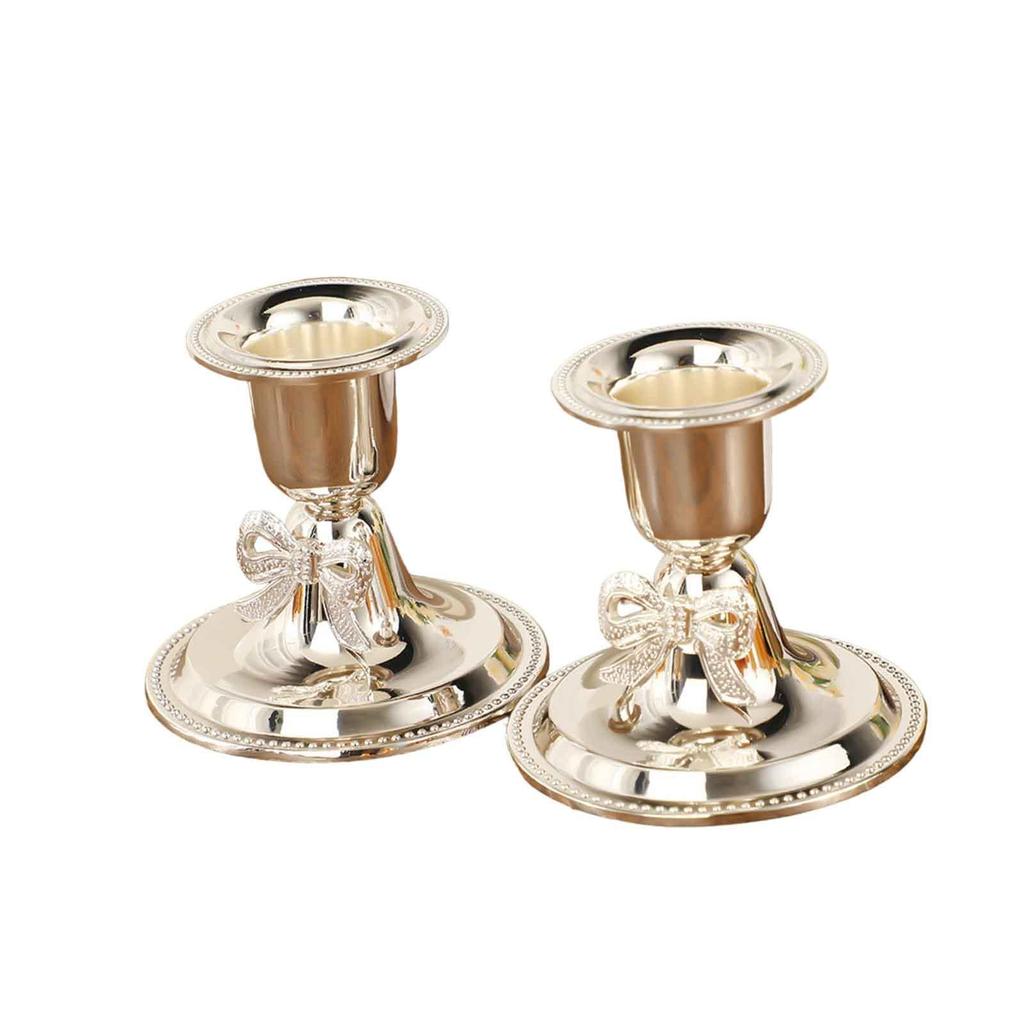 2Pcs Candlestick Holder Ornament Mantel Decoration Taper Candle Holders for Wedding Reception Halloween Hotel Holiday Fireplace