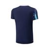 Li-Ning Badminton Series Printed V-Neck Comfortable Breathable Versatile Casual Short Sleeve Badminton Shirt Unisex tops Deep-Purple Blue AAYV025-1