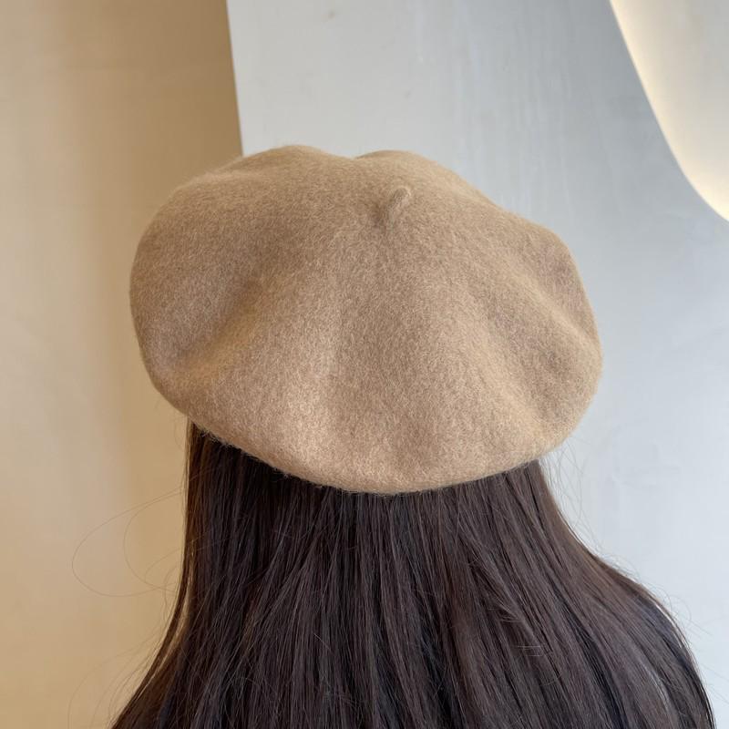 Berretto basco in lana alla moda coreana Beilei: Cappello da pittore versatile Autunno/Inverno
