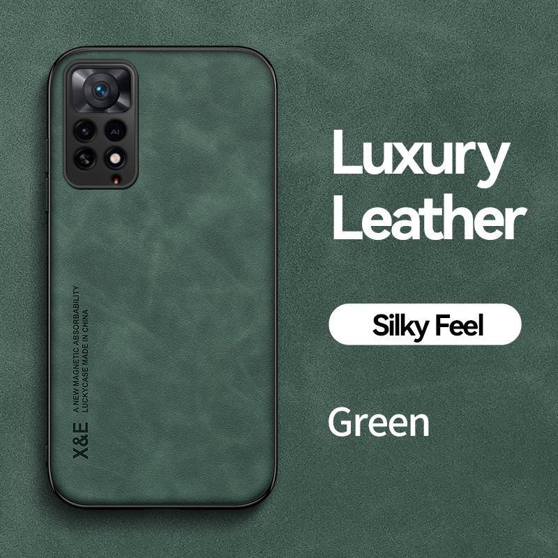 Funda For Xiaomi Redmi Note 11 11S Magnetic Car Holder Leather Phone Case For Redmi Note11 Pro 11E Pro 5G Soft Frame Back Cover