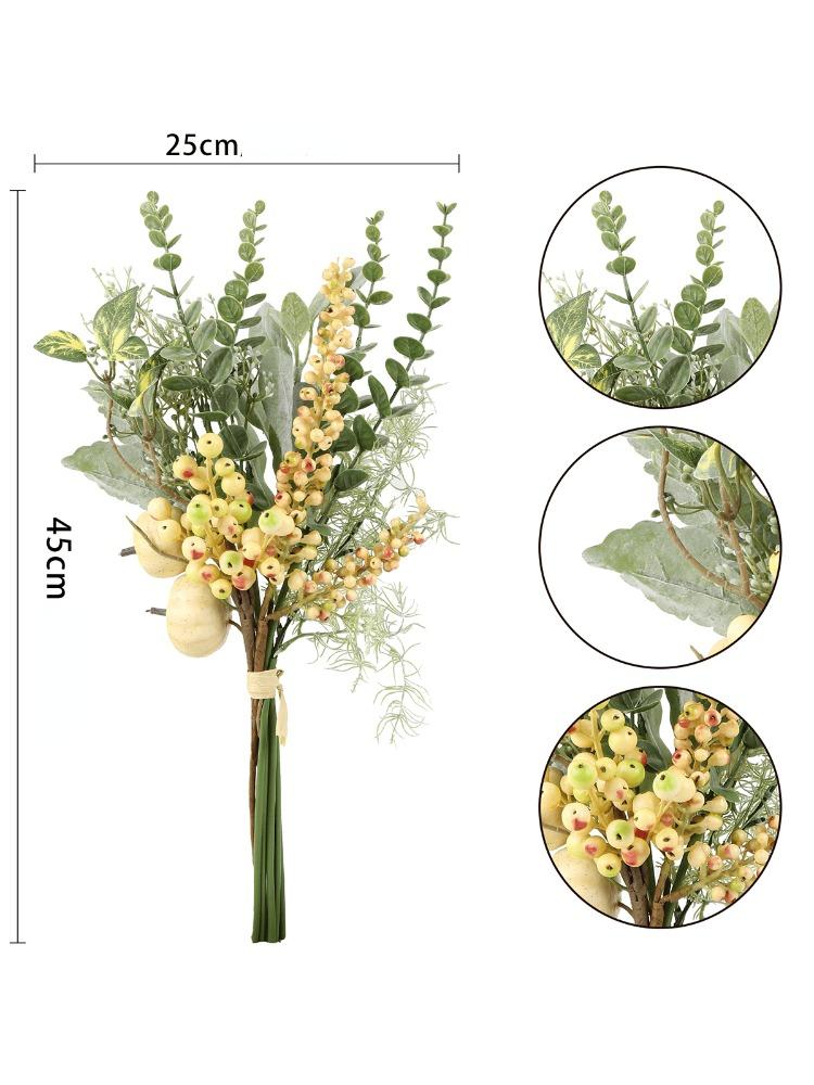 YALiya 10 Pezzi Steli di Cotone Decorazione Fiori Artificiali, 5 Capolini Fiore, Stile Rustico Riempitore per Vaso