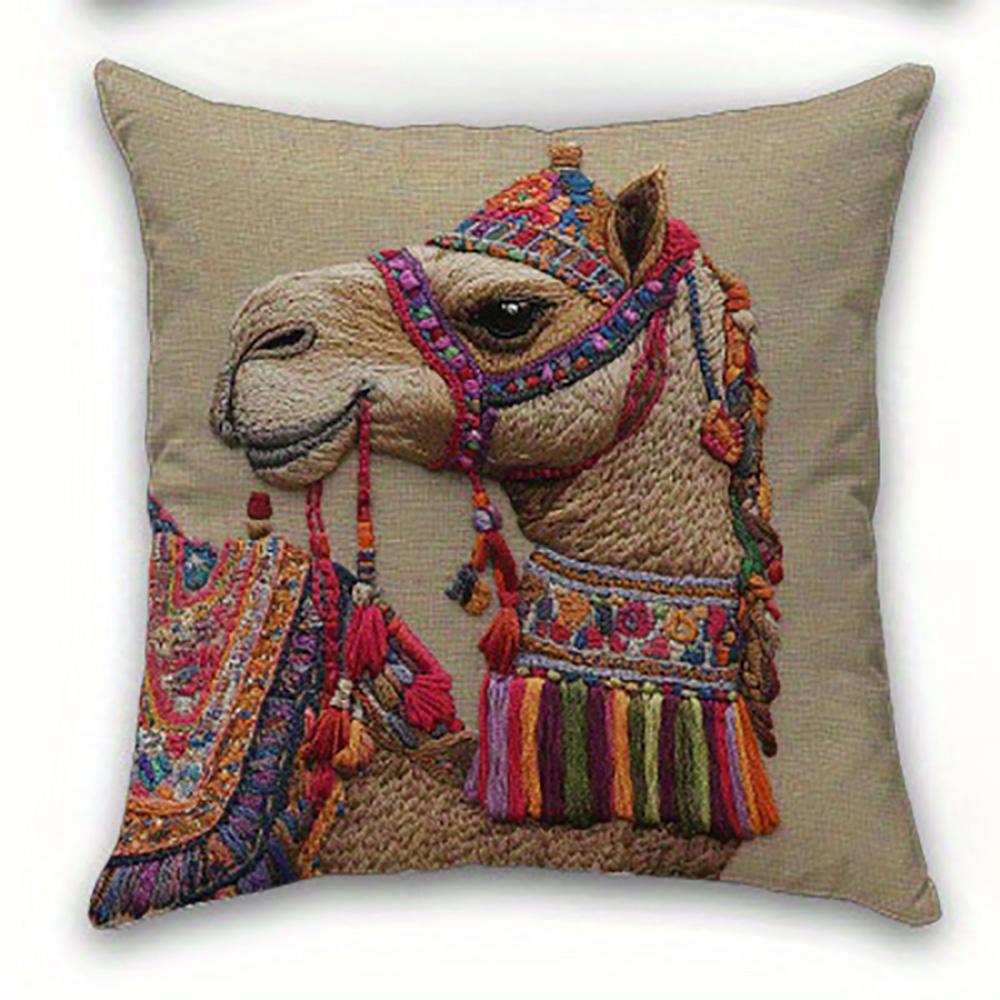 

1/4pcs Colorful Camel-Patterned Pillowcases Sofa cushion cover home bedroom room decoration 45x45cm