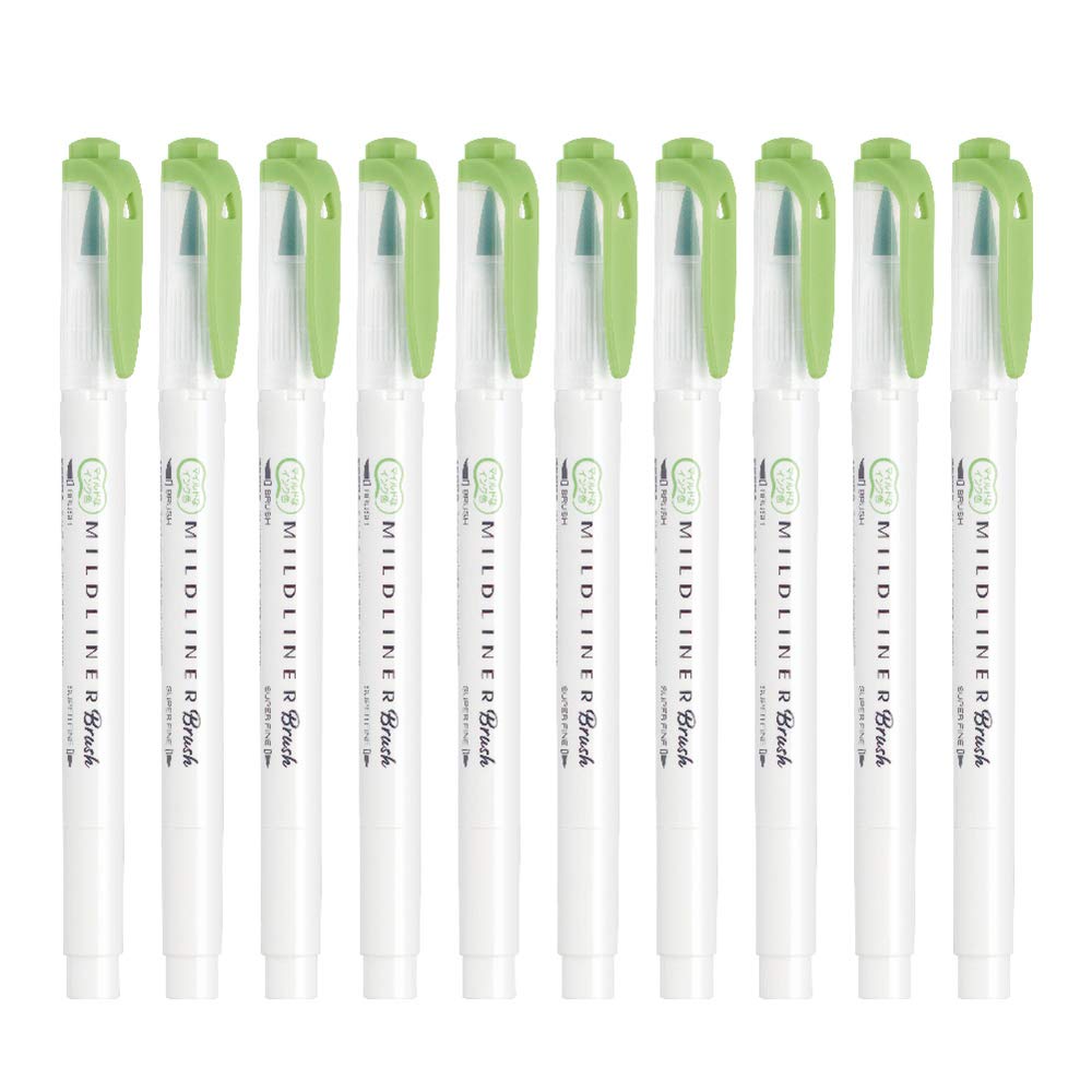 

Кисть для подводки хайлайтера ZEBRA Mild Liner Brush, нежно-зеленая, 10 шт., B-WFT8-MG