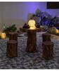 New Outdoor Faux Wood Patio Table and Chairs Set - Round Balcony Bistro Furniture for Gardens and Villas