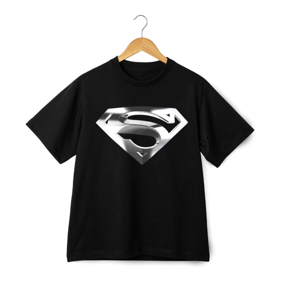 DC Superman Custom Graphic T-Shirt – Unisex Tee Polished Silver Shield